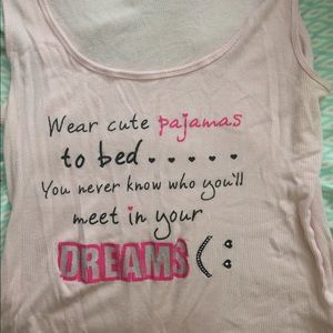 Wear cute pjs to bed tank top